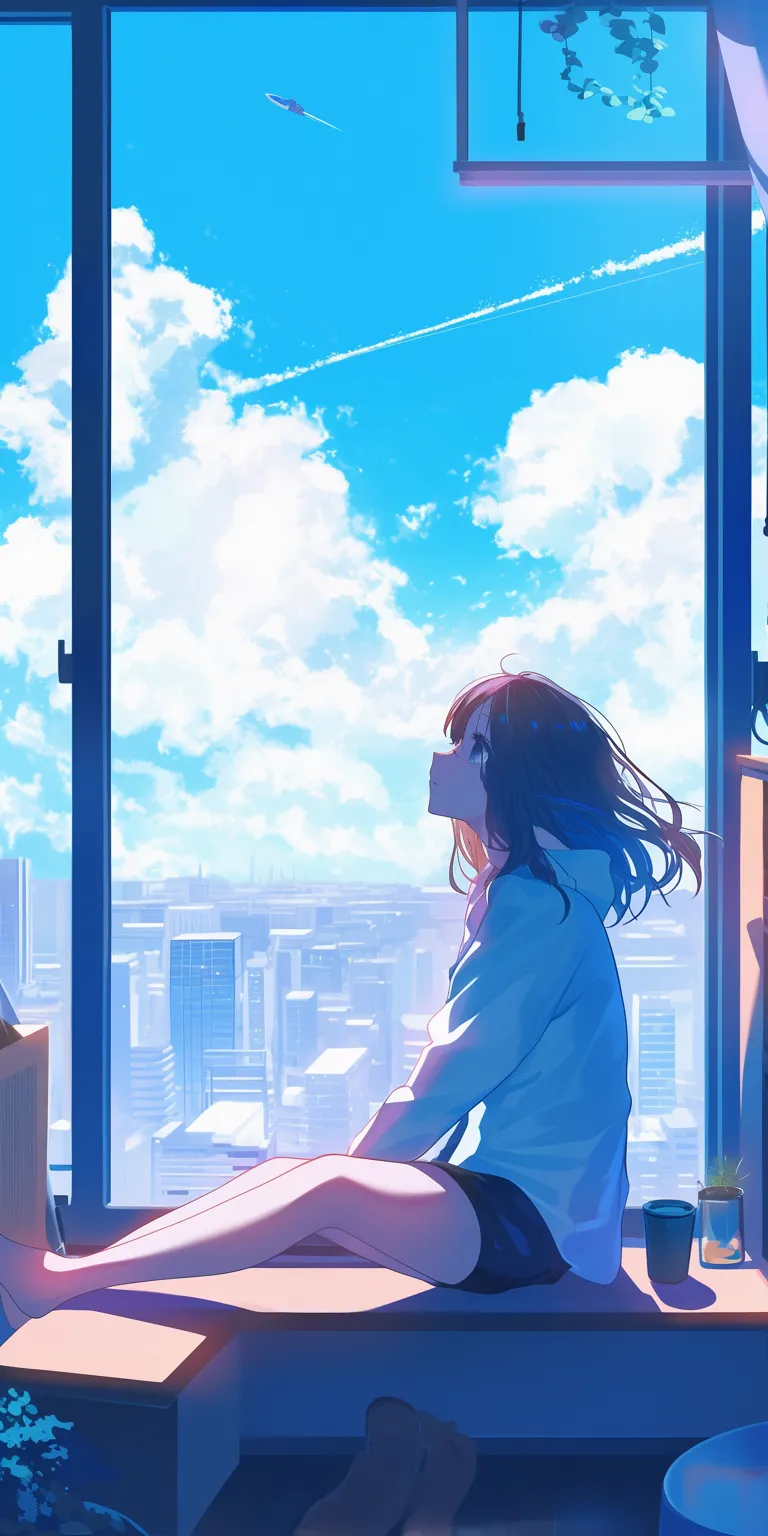 chill anime wallpaper sky, lofi, hyouka, 3440x1440, windows