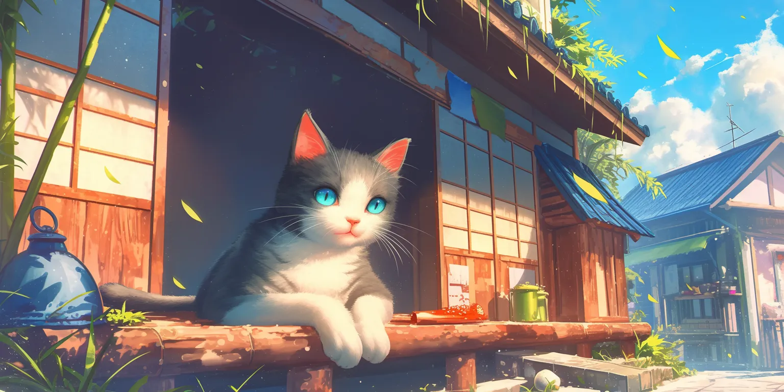 cute cat wallpaper cartoon ghibli, evergarden, natsume, cat, yuujinchou