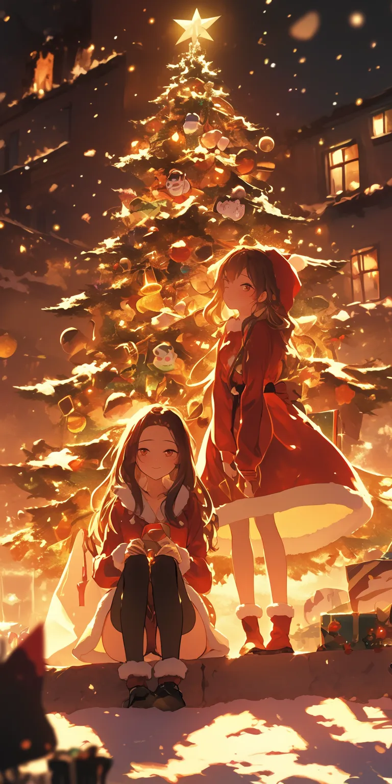 christmas anime wallpaper nishimiya, christmas, xmas, kobayashi's, hanayome