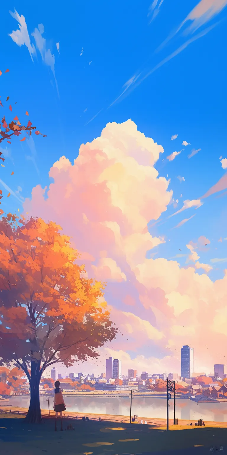 lively wallpaper anime sky, 3440x1440, 2560x1440, fall, backgrounds