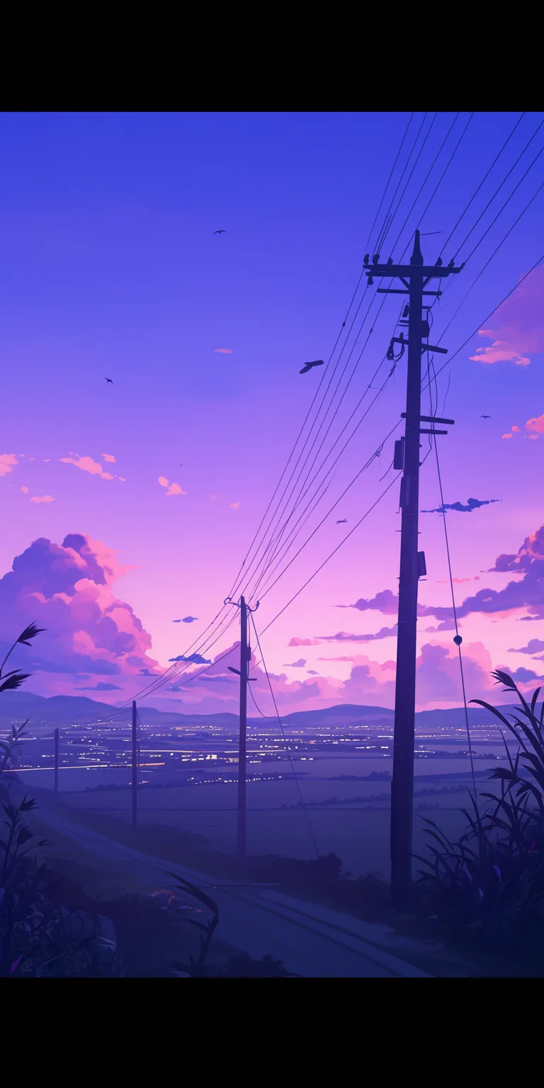 purple anime background lofi, flcl, 3440x1440, mushishi, sky