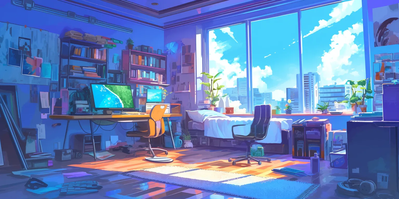 anime room background lofi, room, classroom, 3440x1440, aesthetic