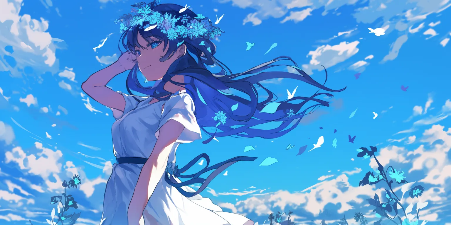 blue anime wallpaper ciel, 2560x1440, 1920x1080, ocean, sky