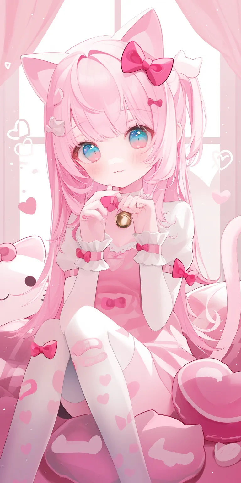 hello kitty cute wallpaper kawaii, kuromi, cute, hearts, heart