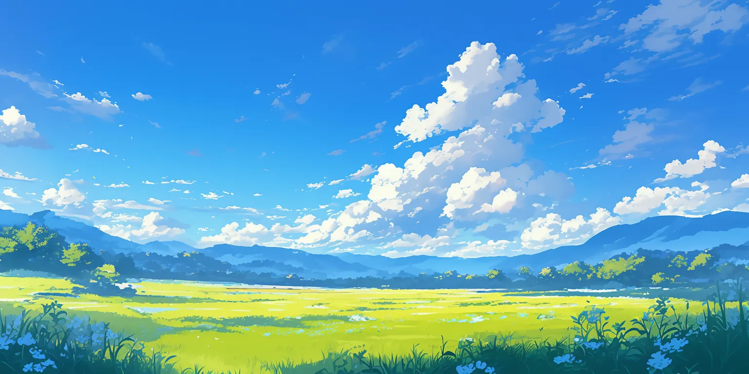 cute anime background 2560x1440, 3440x1440, evergarden, ghibli, field