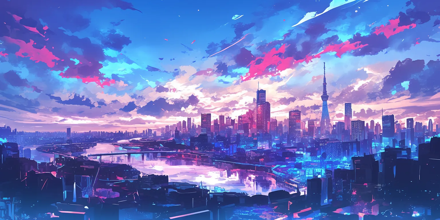 anime city background 3440x1440, 2560x1440, 1920x1080, tokyo
