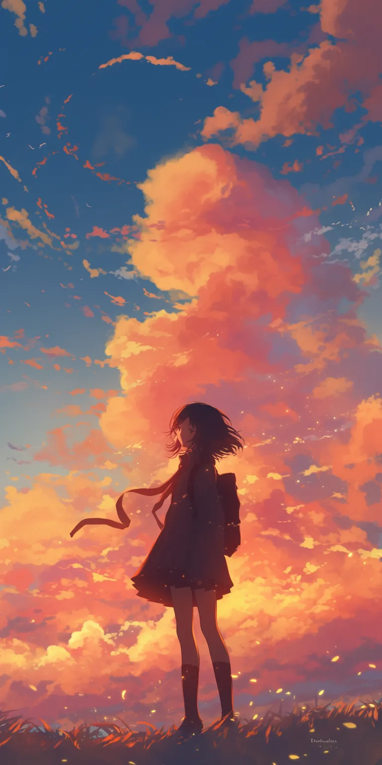 anime wallpaper for iphone sky, flcl, dororo, sunset, juuzou