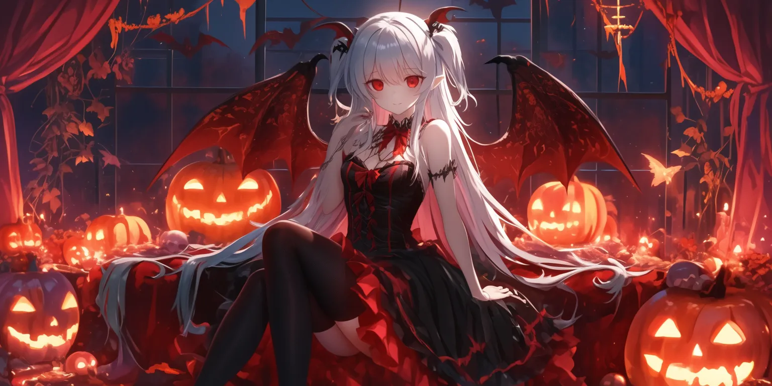 halloween anime wallpaper devil, kuromi, kaguya, vampire, kakegurui