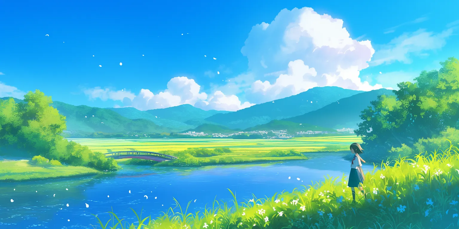 nature anime wallpaper scenery, landscape, backgrounds, 2560x1440, evergarden