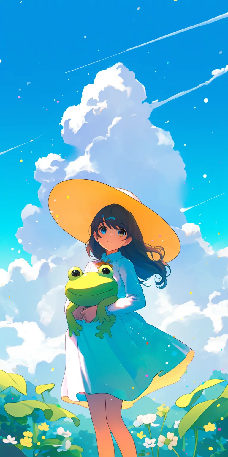 cute frog wallpaper frog, cover, ghibli, cardcaptor, sky