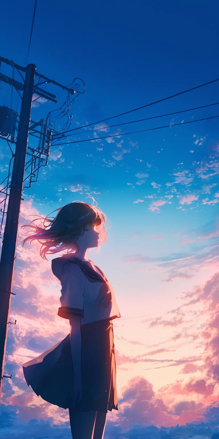 anime iphone wallpaper 4k sky, sunset, flcl, lockscreen, ghibli