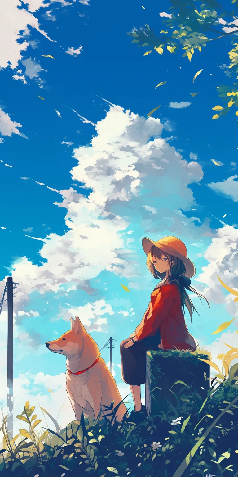 cute dogs wallpapers flcl, ghibli, sky, champloo, natsume