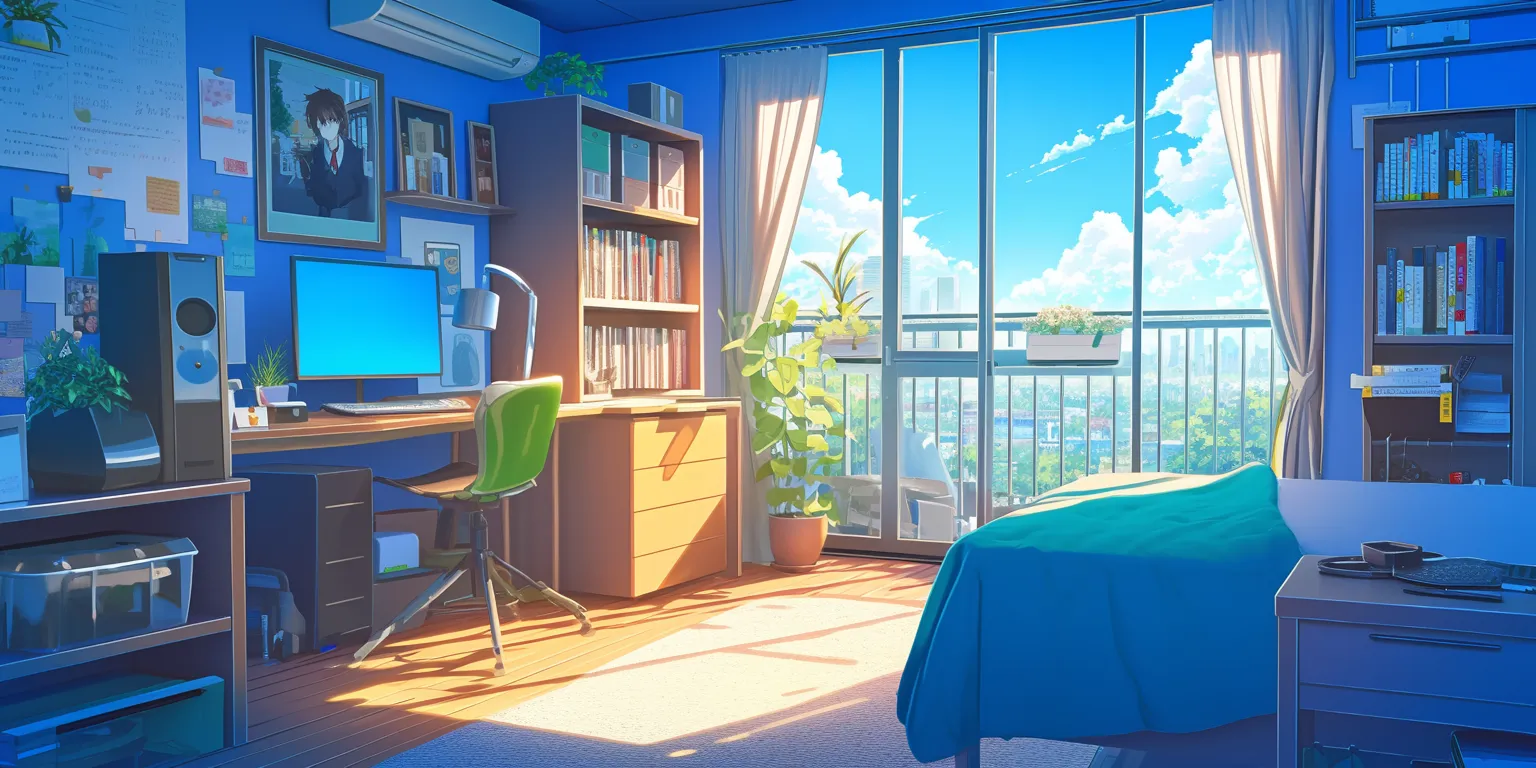 anime room background bedroom, room, backgrounds, lofi, windows