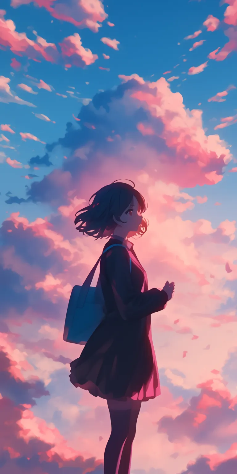pink anime wallpaper touka, sky, haru, juuzou, flcl
