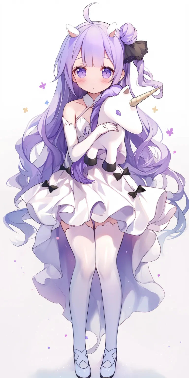 unicorn wallpaper cute violet, tohka, unicorn, yuuki, albedo