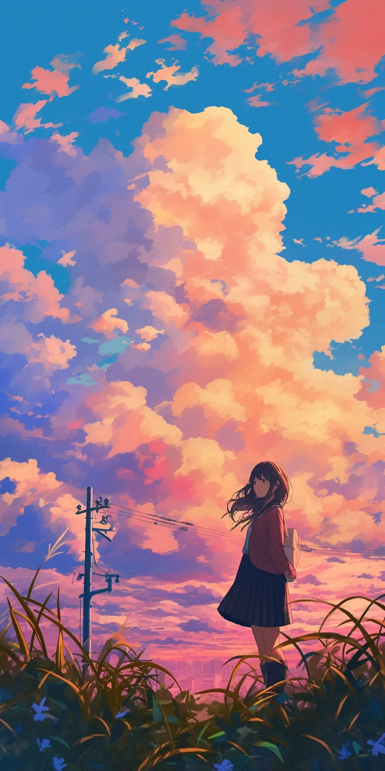 90s anime aesthetic wallpaper sky, flcl, noragami, lockscreen, sunset