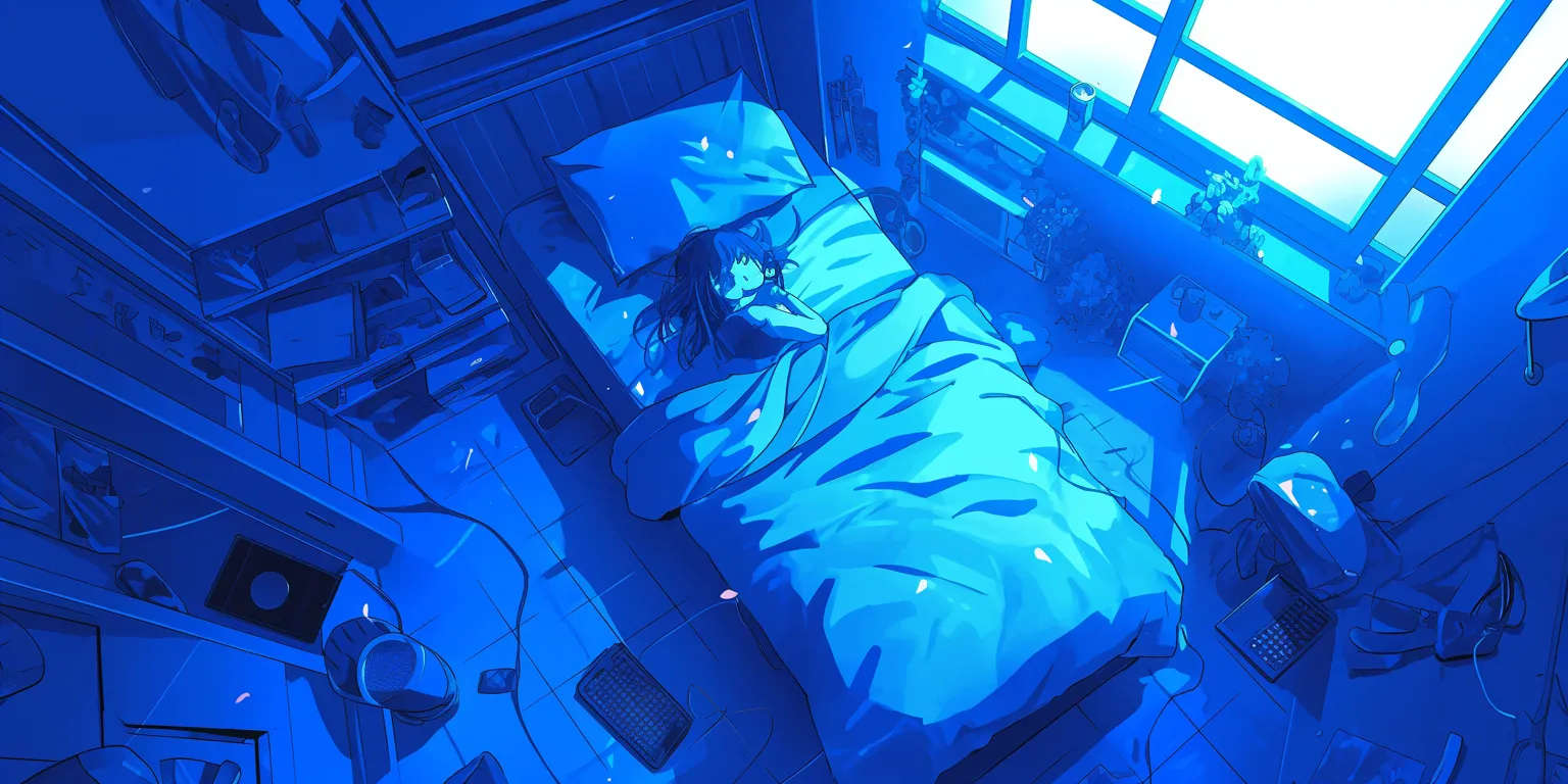 anime bed background lofi, bed, hatsune, hyouka, room
