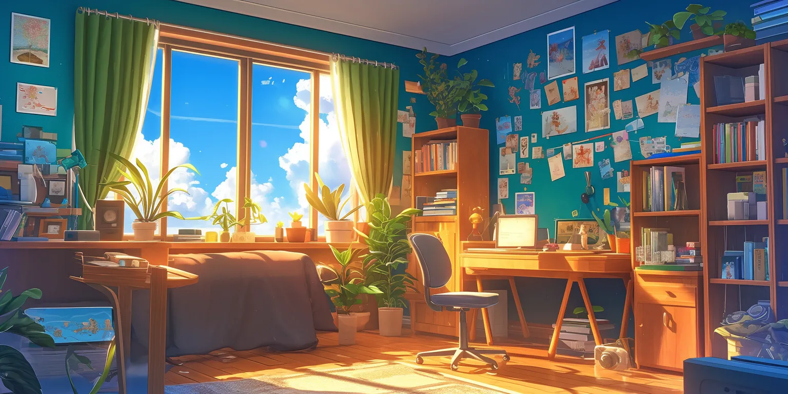 anime bedroom background classroom, room, backgrounds, lofi, 3440x1440