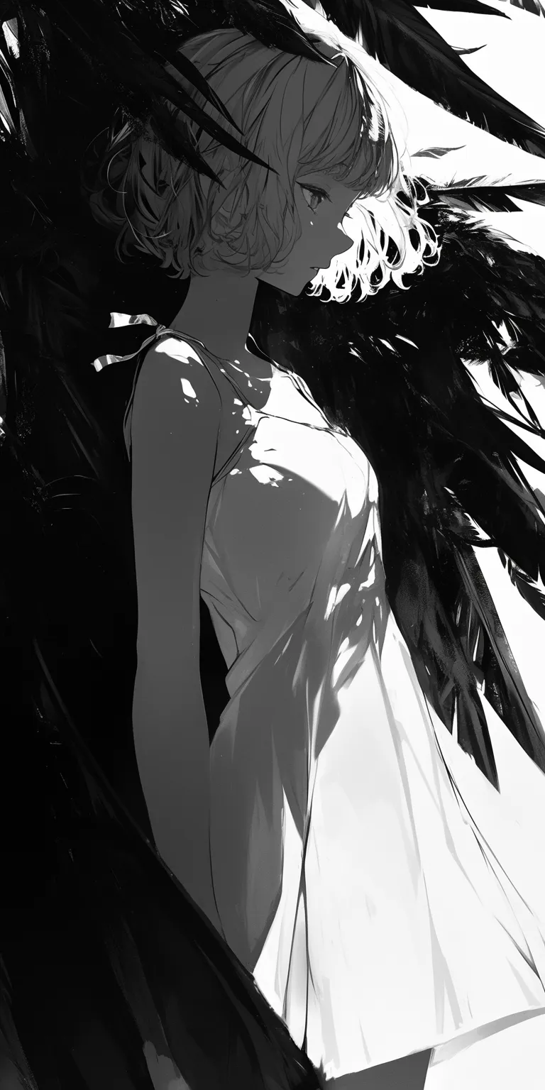 anime black and white wallpaper albedo, seraph, touka, ryuk, claymore