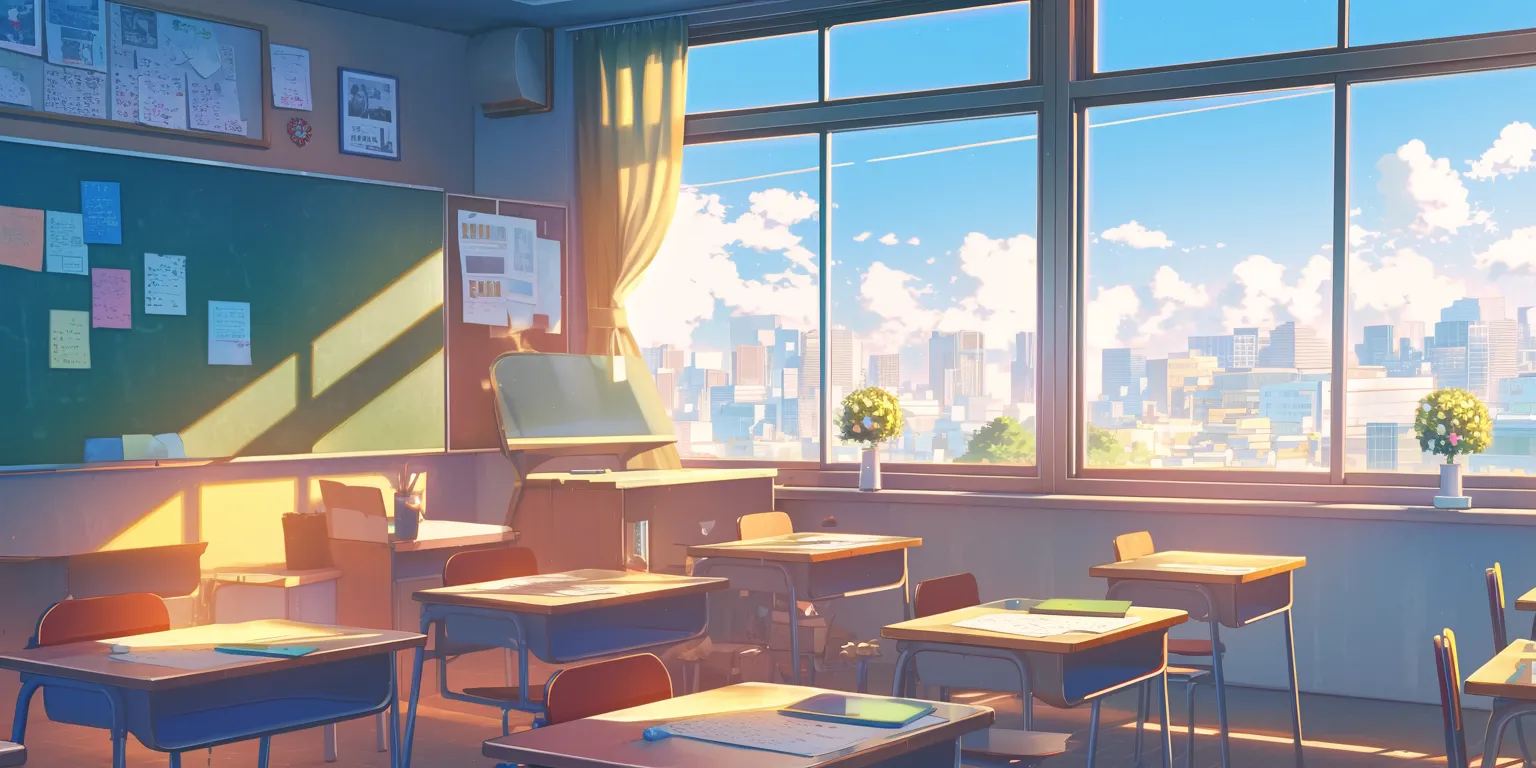 anime classroom background classroom, backgrounds, lofi, shouko, room