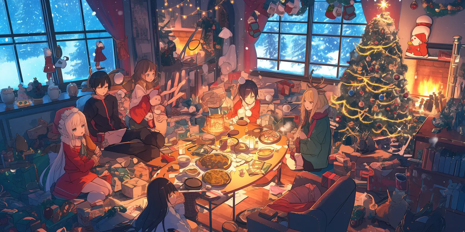 anime christmas wallpaper noragami, christmas, yuujinchou, ghibli, kitchen