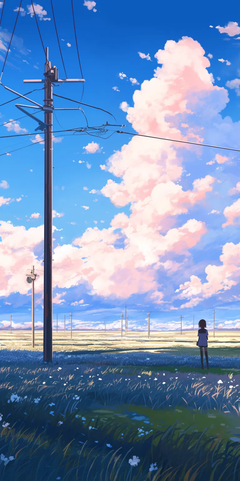 desktop anime wallpaper flcl, lofi, scenery, sky, 3440x1440