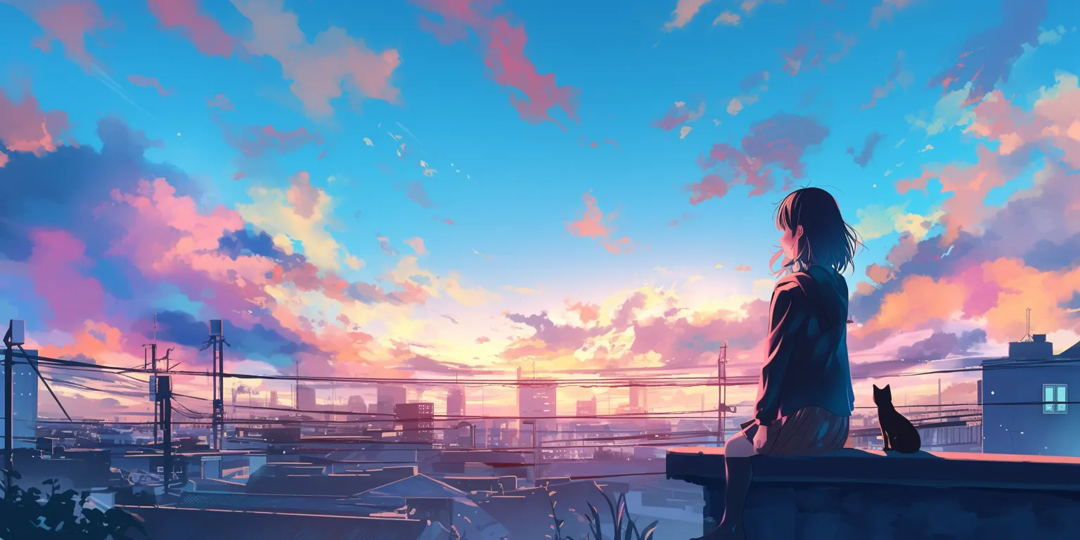 iphone anime wallpaper ciel, noragami, sunset, 1920x1080, 3440x1440