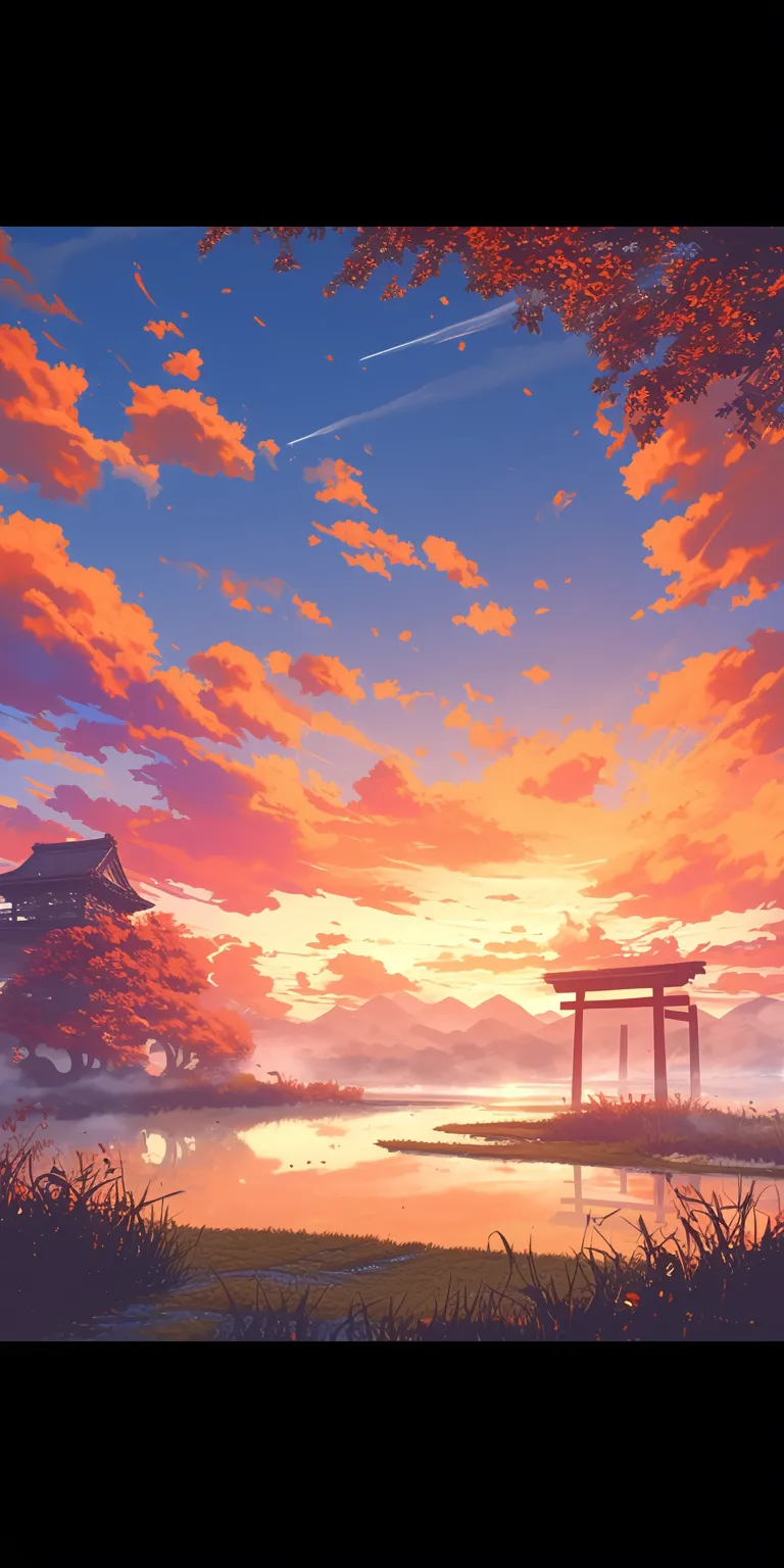 japanese anime wallpaper evergarden, kamisama, sunset, backgrounds, champloo