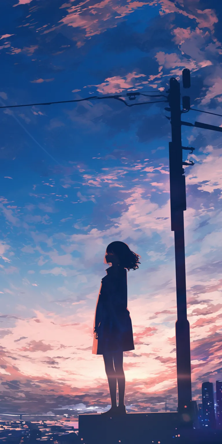 sad anime wallpaper sky, ciel, flcl, sunset, touka