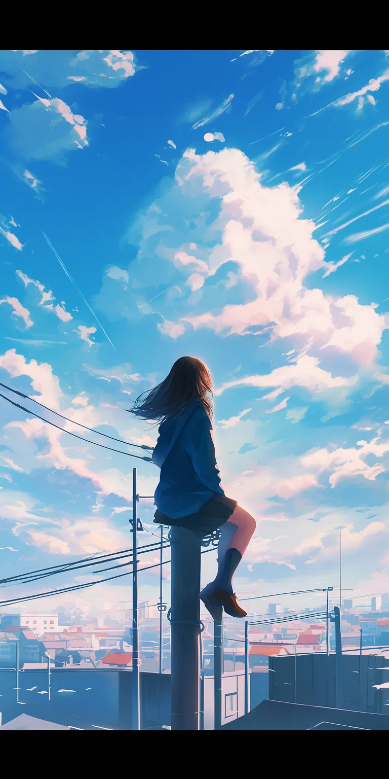 anime background sky, flcl, 3440x1440, 2560x1440, lofi