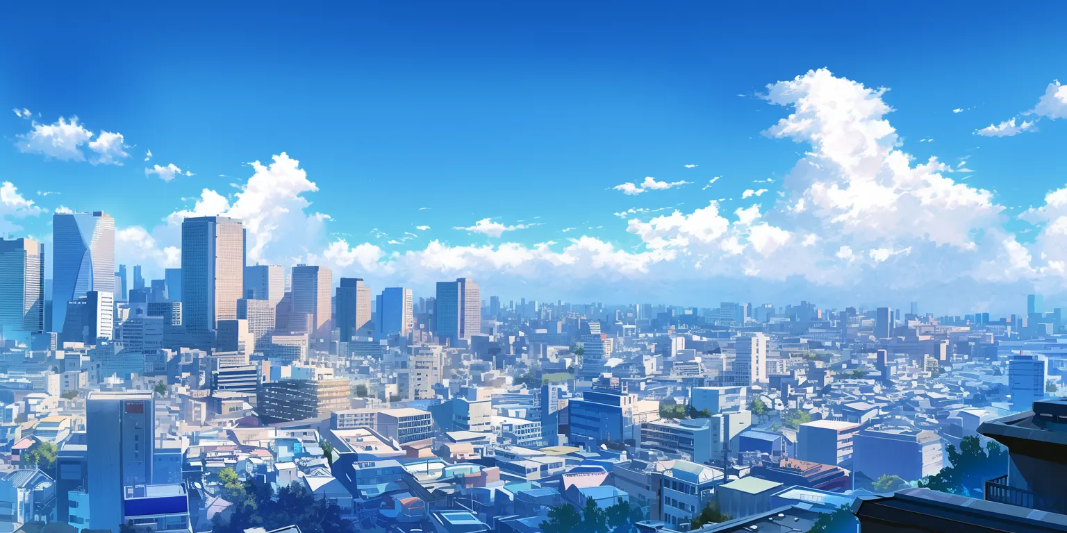 aesthetic anime background shokugeki, 3440x1440, backgrounds, city, tokyo