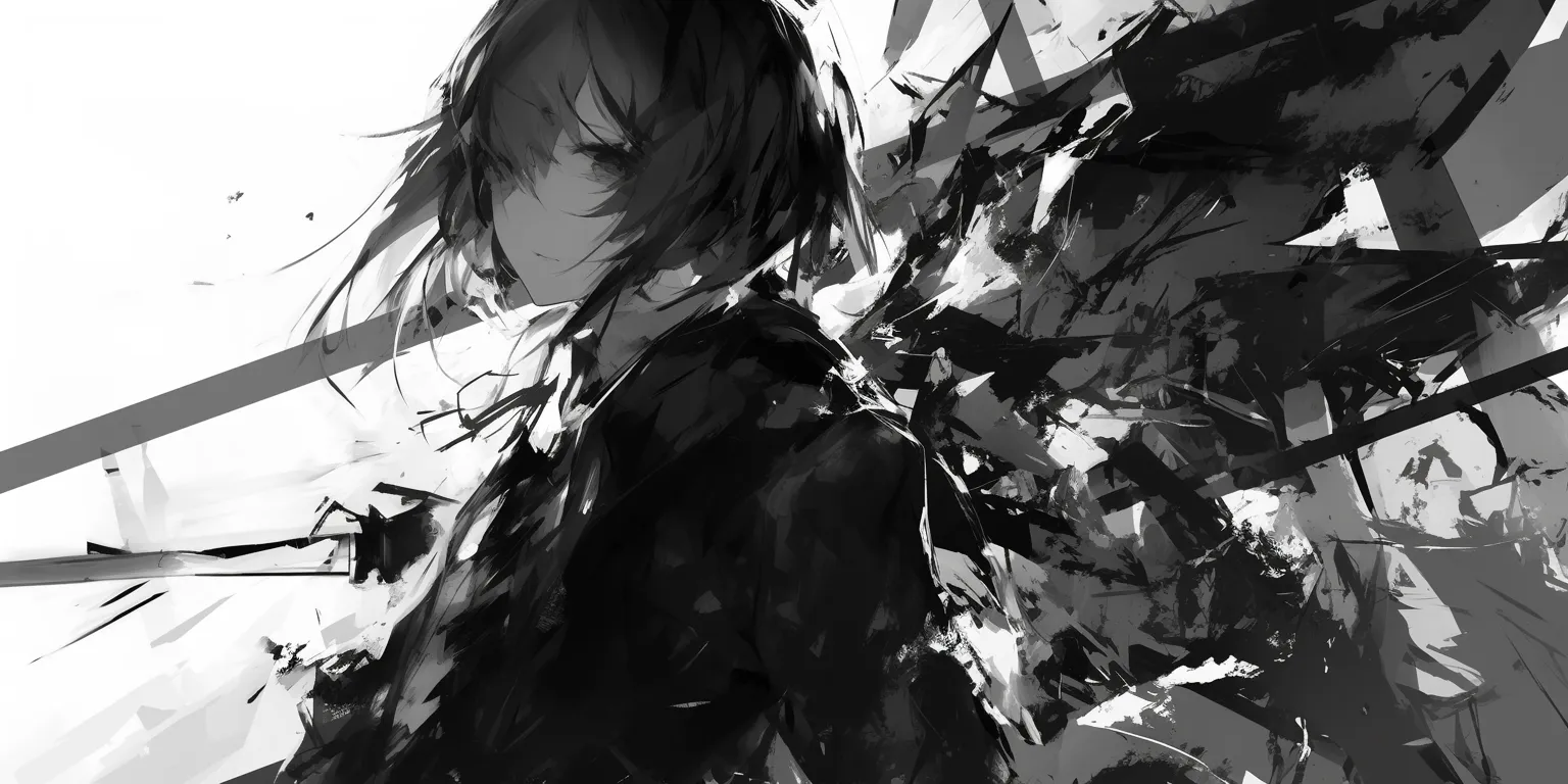 anime black and white wallpaper dazai, touka, erased, seraph, ciel