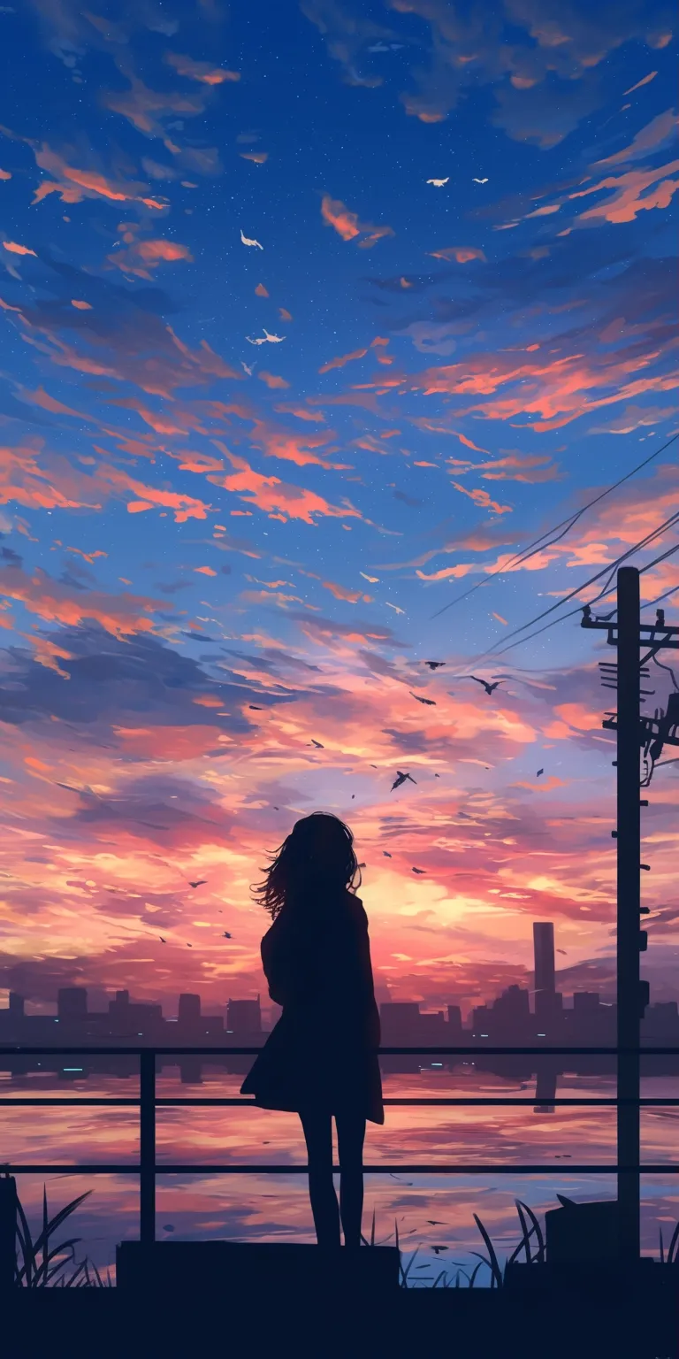 aesthetic anime wallpaper phone flcl, sky, 3440x1440, sunset, champloo