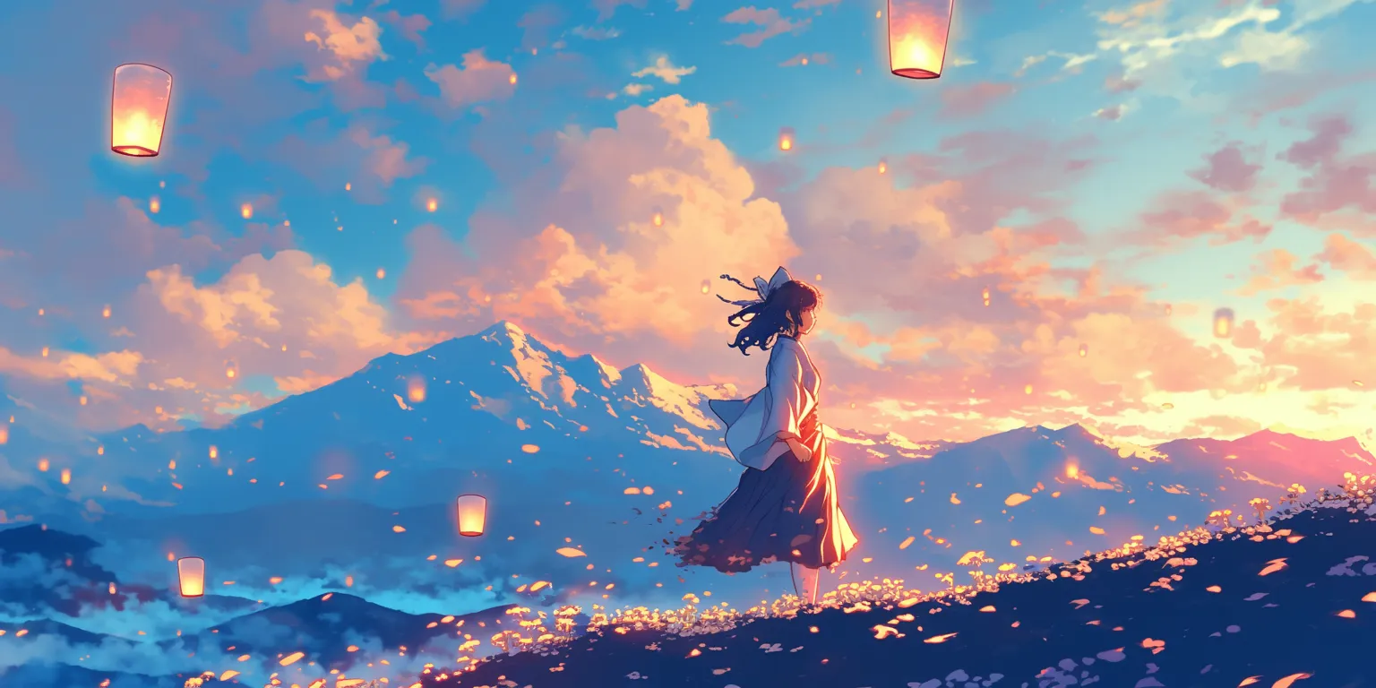japanese anime wallpaper evergarden, ghibli, 1920x1080, 2560x1440, sunset