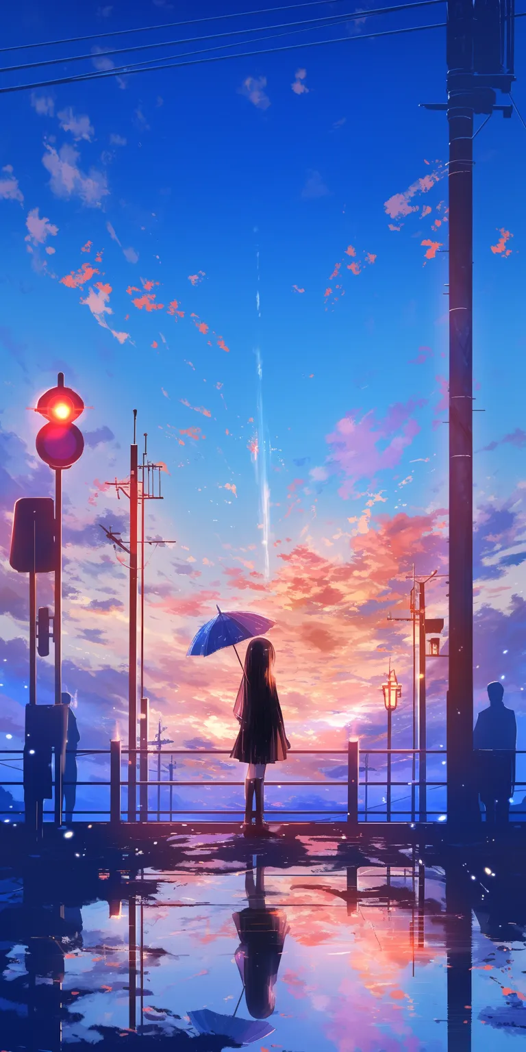 anime pic sad sky, ghibli, rain, bocchi, lofi
