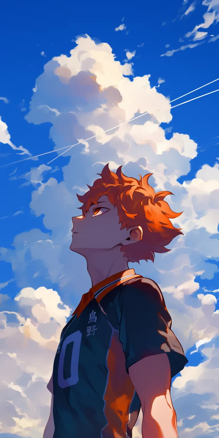 haikyuu wallpaper iphone hinata, haikyuu, sky, bnha, denji