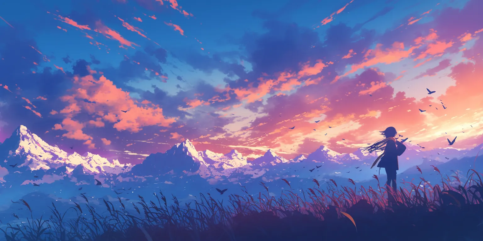 anime computer wallpaper 3440x1440, 2560x1440, mountain, sky, 1920x1080