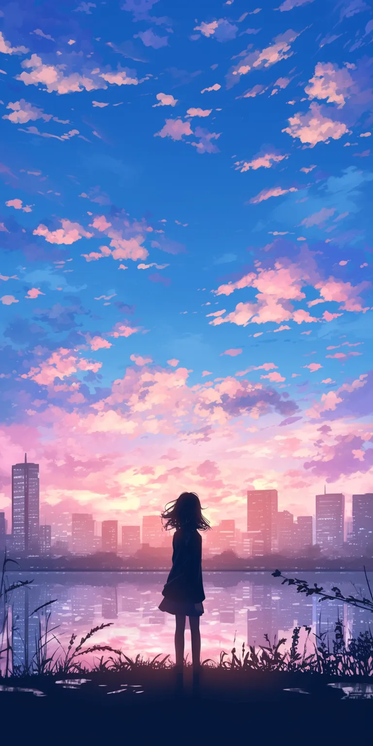 anime lock screen hyouka, sky, mirai, sunset, lockscreen