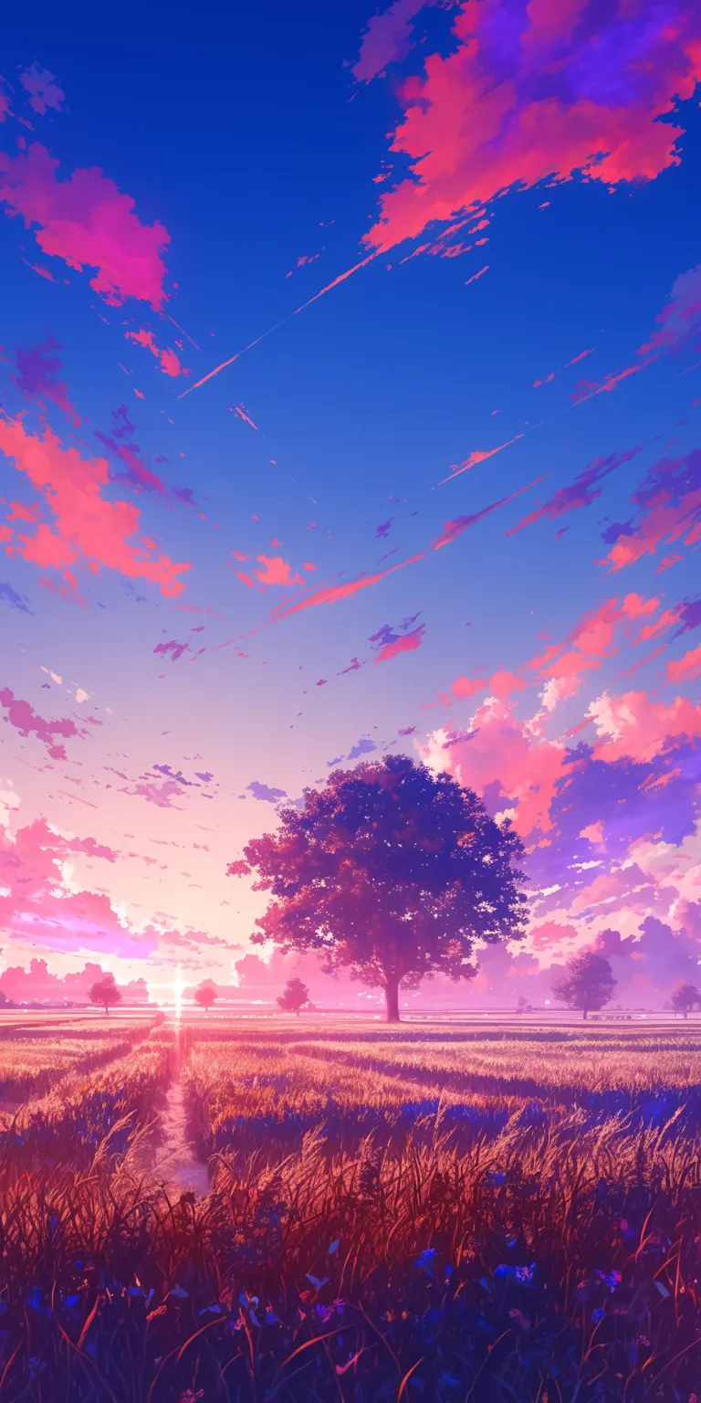 wallpaper anime aesthetic sky, background, scenery, 3440x1440, backgrounds