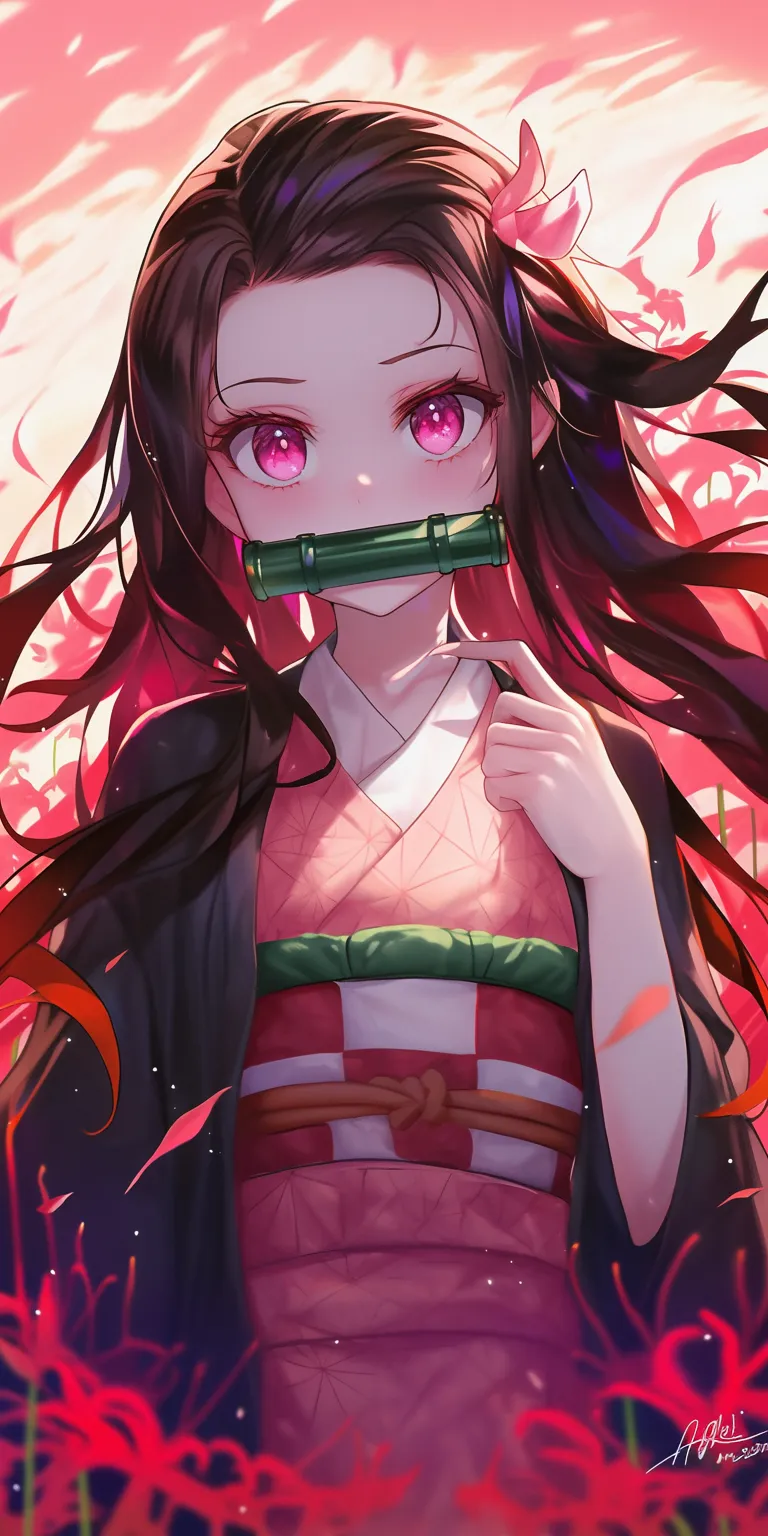 nezuko demon wallpaper nezuko, kaguya, hyakkimaru, illumi, yumeko