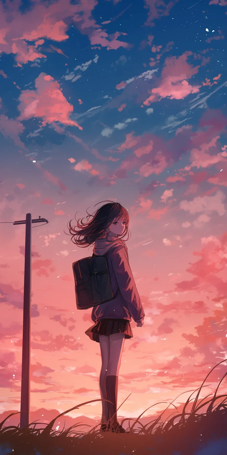 sad anime wallpaper flcl, sky, lofi, sunset, hyouka