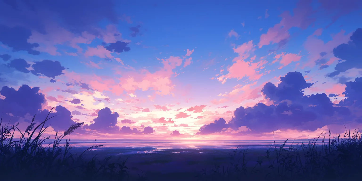 anime sky wallpaper sky, sunset, 3440x1440, 2560x1440, ocean
