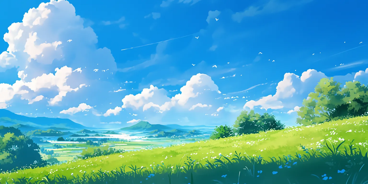 anime background ghibli, backgrounds, evergarden, scenery, sky