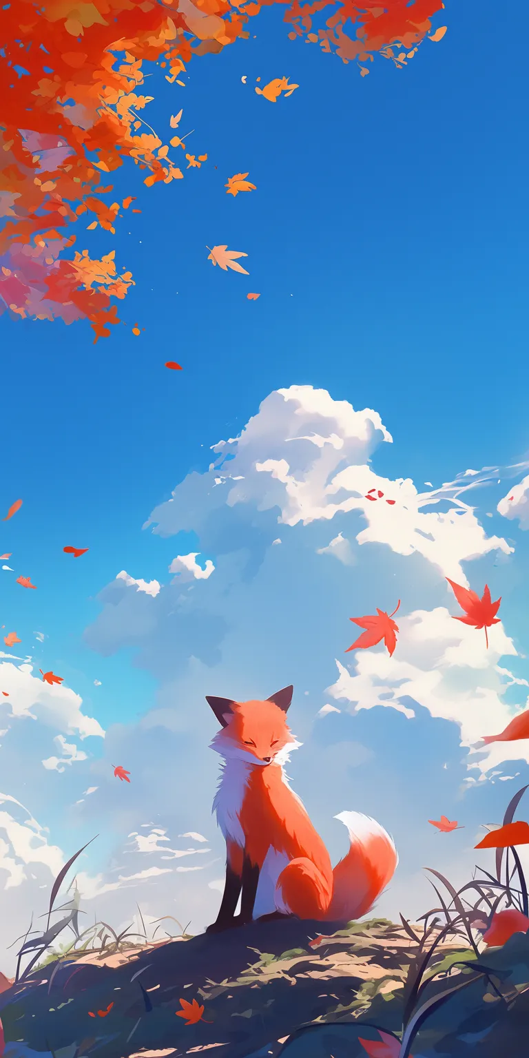cute fox wallpaper fox, 2560x1440, 3440x1440, sky, fall