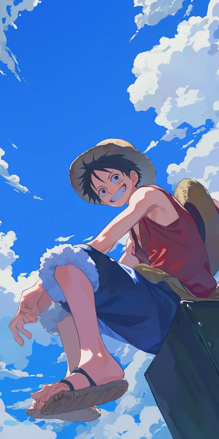 iphone one piece wallpaper luffy, ghibli, flcl, sky, champloo