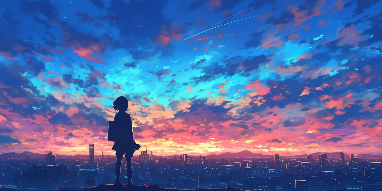 anime desktop wallpaper ciel, sky, 1920x1080, sunset, 3440x1440