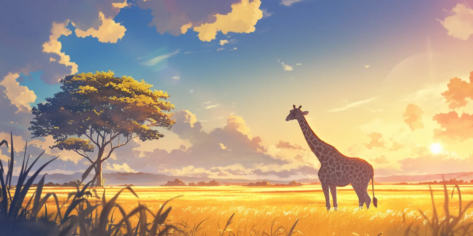 giraffe wallpaper giraffe, background, sunset, scenery, nature