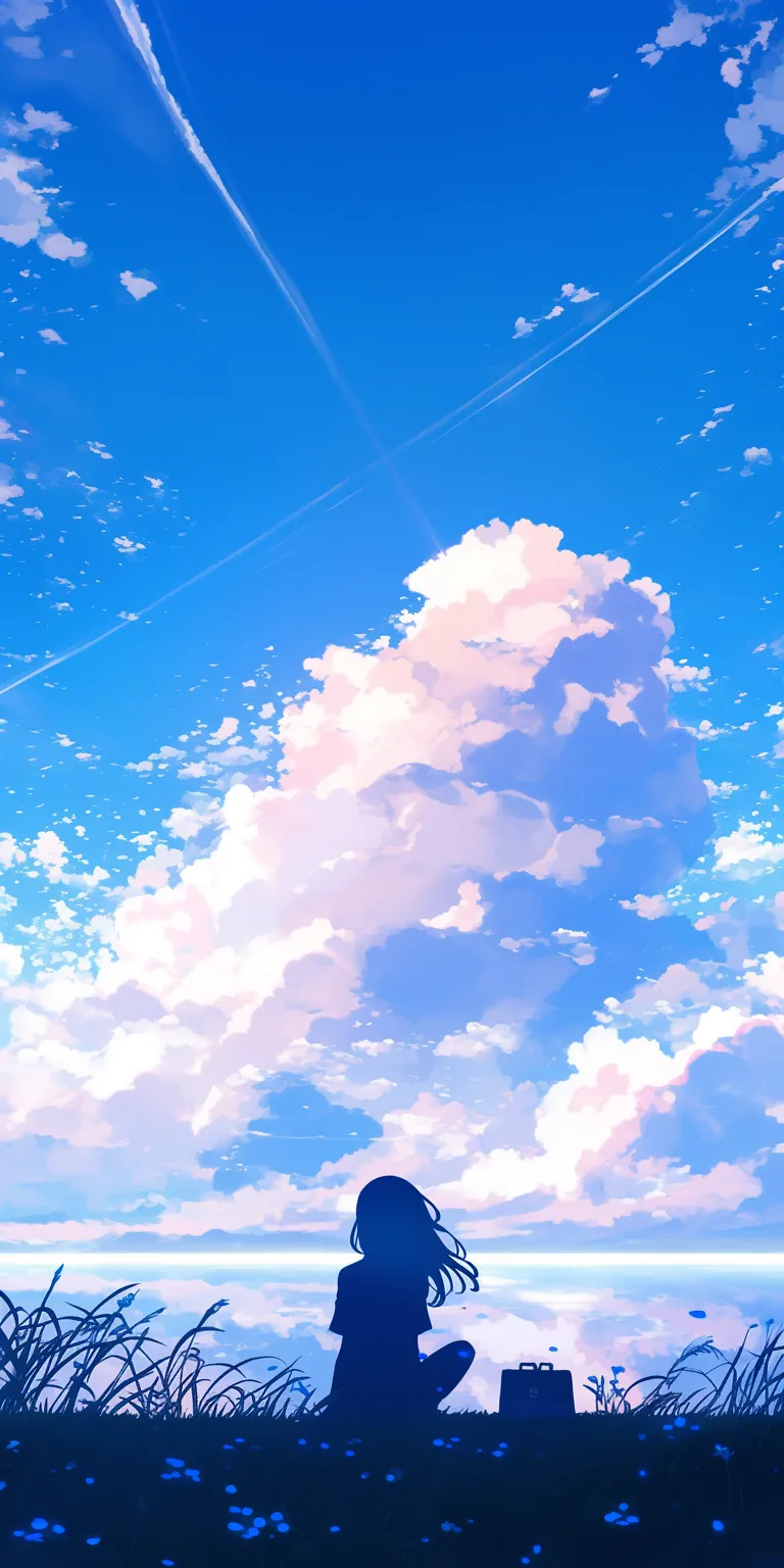 cute anime background sky, ciel, 2560x1440, 3440x1440, yuru