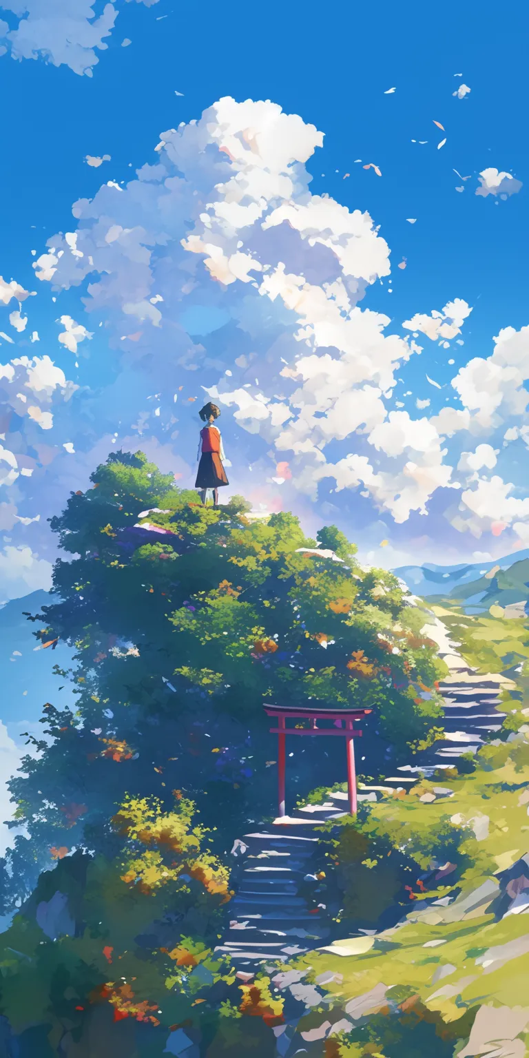 anime scenery wallpaper 4k ghibli, evergarden, mountain, 3440x1440