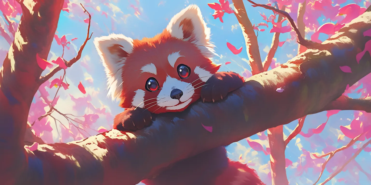 red panda wallpaper fox, kurama, blossom, pet, fall